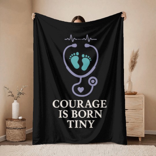 NICU Parent Pride Preemie Warrior Neonatal Throw Blankets