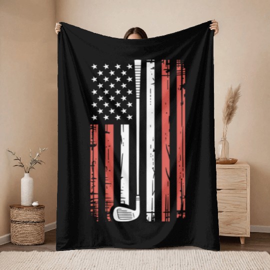 Patriotic Golf Throw Blankets | American Flag Golf