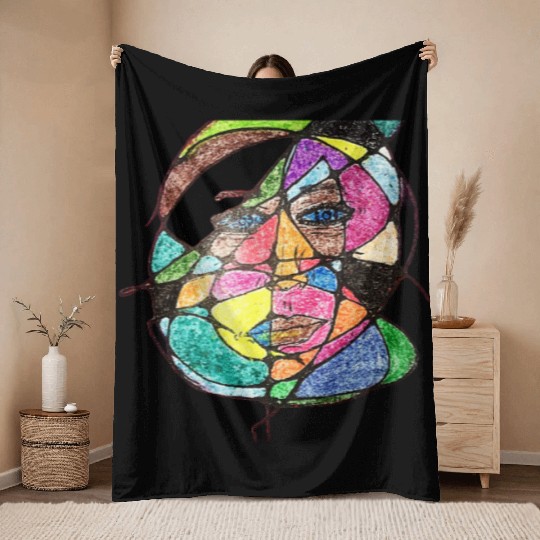 Vivid Spectrum Visage Throw Blankets