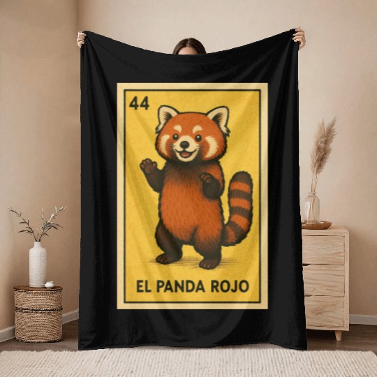 EL PANDA ROJO - THE RED PANDA - LA LOTERÍA Throw Blankets