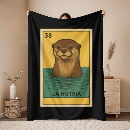 LA NUTRIA - THE OTTER - LA LOTERÍA Throw Blankets
