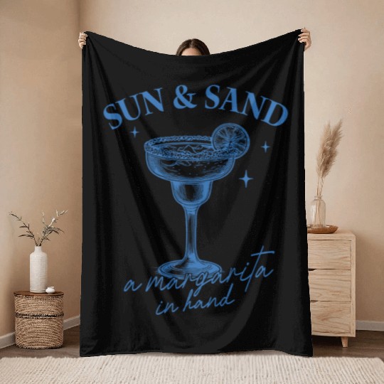 Beach Vacation Sun Sand Throw Blankets