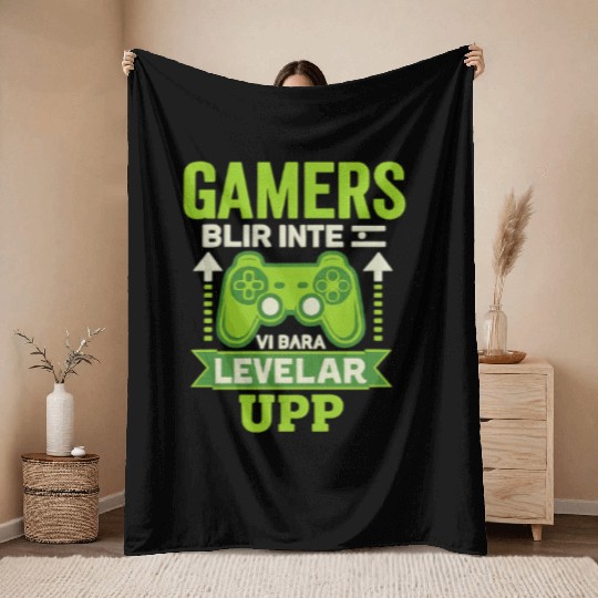Gamers Don't Age, We Just Level Up - Embroidery Throw Blankets