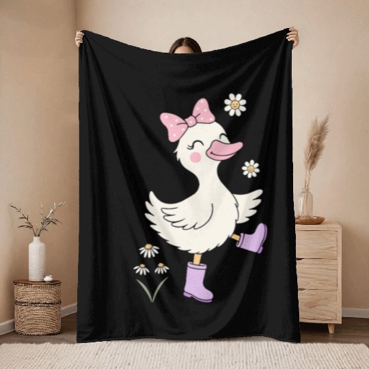 Silly Goose on the Loose Throw Blankets