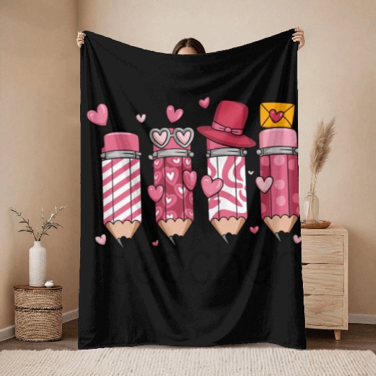 Teacher Valentine Throw Blankets