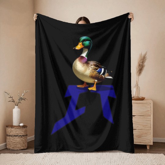 Mallard Duck on the word IT Throw Blankets