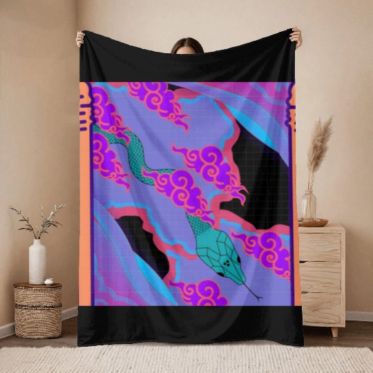 Storm Serpent Throw Blankets
