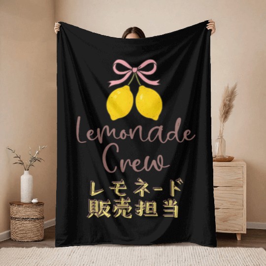 Lemonade Crew Coquette Bow Throw Blankets