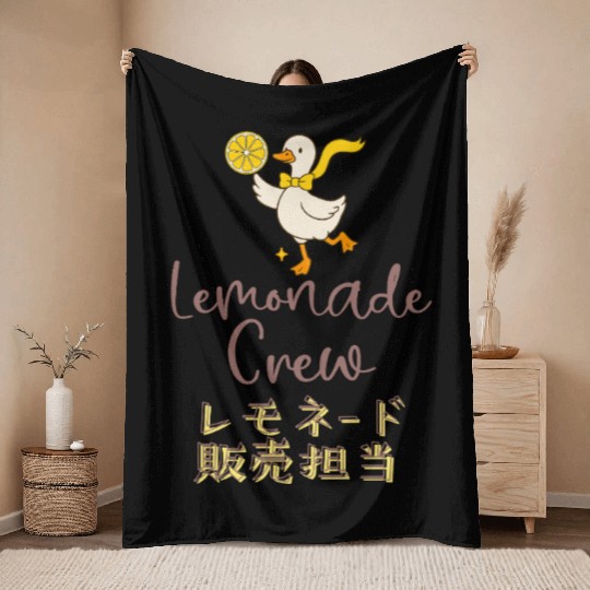 Lemonade Crew Kawaii Goose Throw Blankets