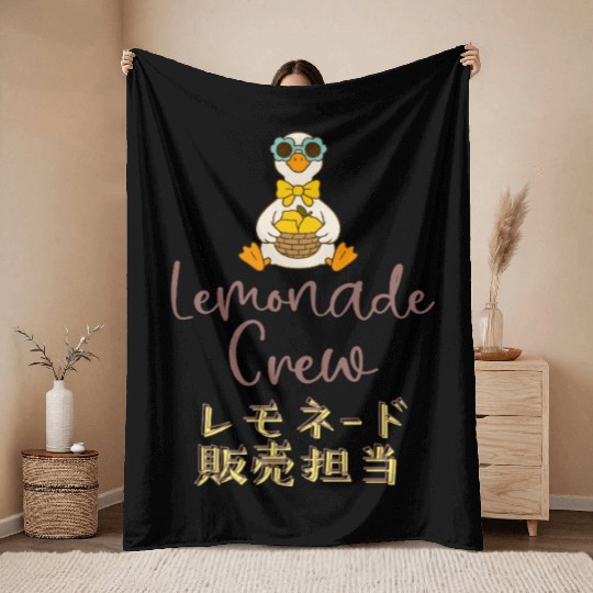 Lemonade Crew Funny Goose Throw Blankets