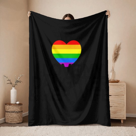I love my daughter & her wife LGBTQ ally parent Throw Blankets