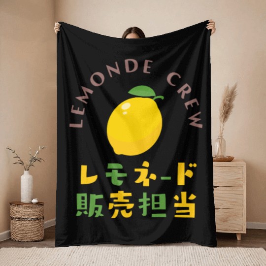 Lemonade Crew Kawaii Lemon Throw Blankets