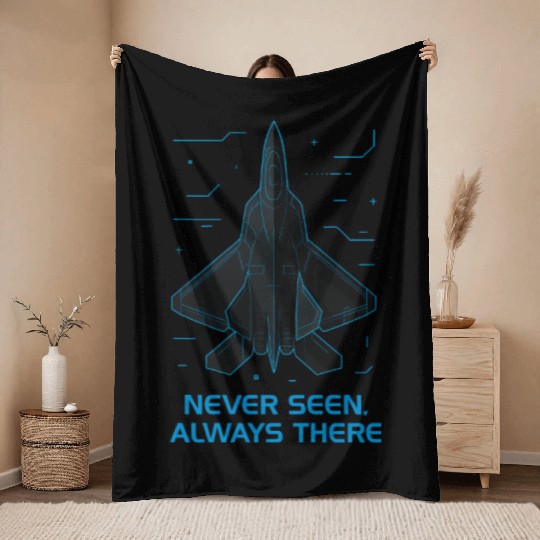 Stealth Fighter Jet Throw Blankets – Futuristic Military