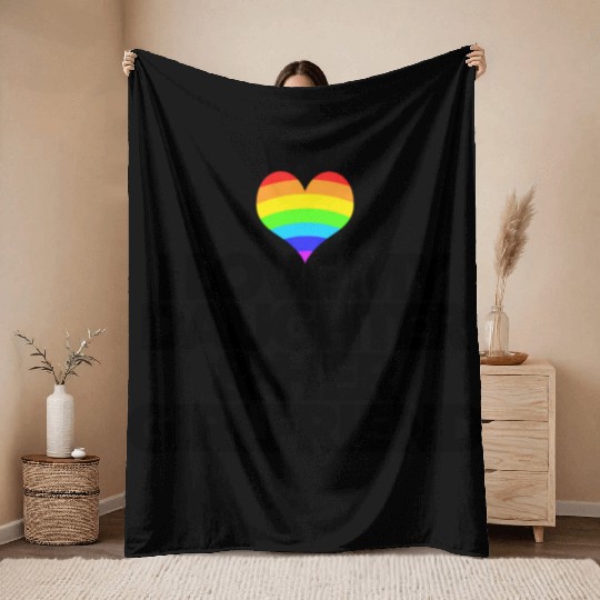 I love my daughter & her girlfriend LGBTQ proud Throw Blankets