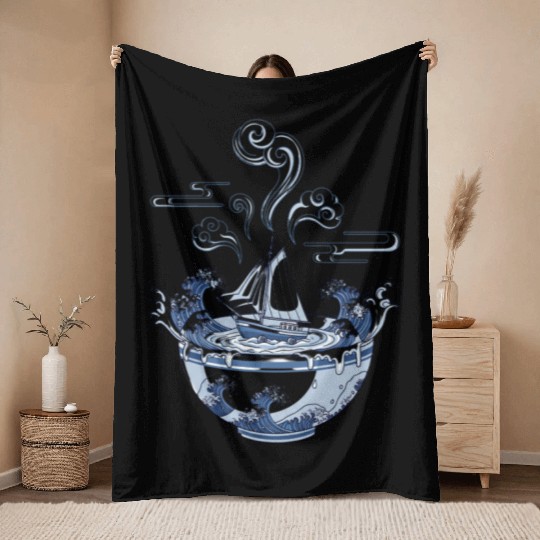 Storm in a Teacup - Nautical Art Throw Blankets