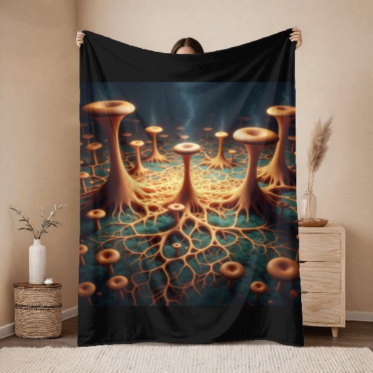 Fungi Forest Dream Throw Blankets