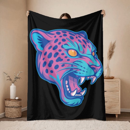 Jaguar pastel Throw Blankets