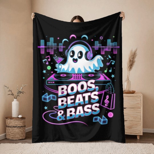 Boos Beats & Bass Halloween Throw Blankets – DJ Ghost