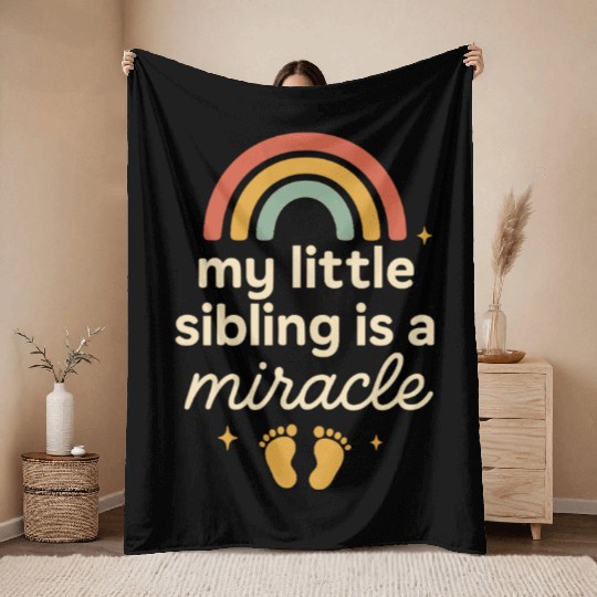 NICU Sibling Preemie Big Brother Big Sister Throw Blankets