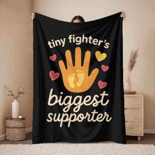 NICU Sibling Preemie Big Brother Big Sister Throw Blankets
