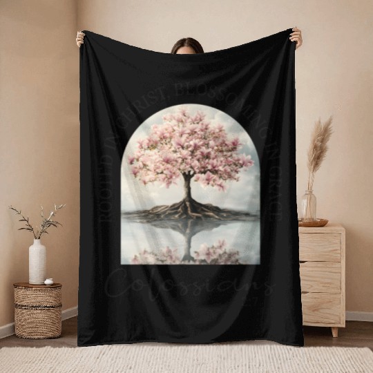 Christian Bible Verse Colossians Throw Blankets