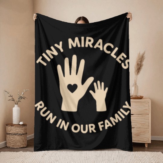 NICU Sibling Preemie Big Brother Big Sister Throw Blankets