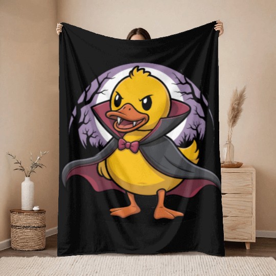 Spooky Rubber Duck Halloween Throw Blankets