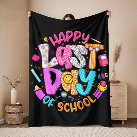 Last Day of School Teacher Throw Blankets