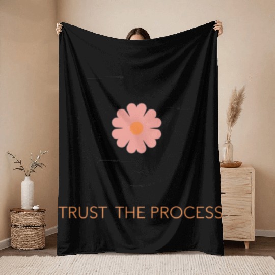 Trust the Process Blossom Throw Blankets
