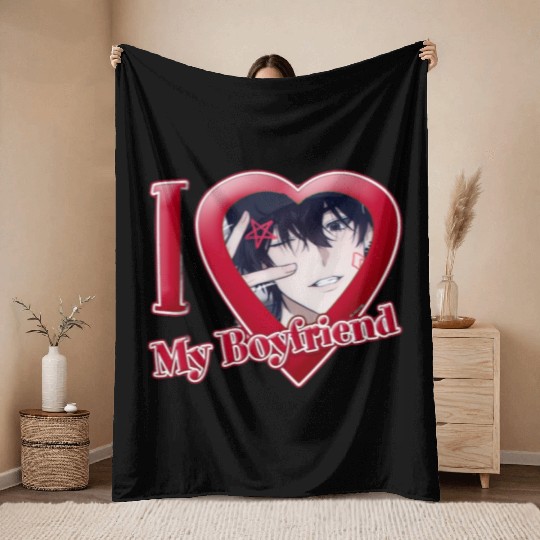 I Love My BF – Cute Minimal Logo Throw Blankets