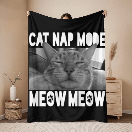 Cute Sleeping Kitty - Meow Meow Throw Blankets