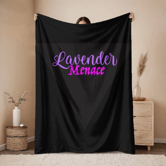 Lavender Menace Black Triangle Throw Blankets