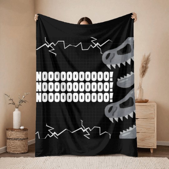 The NOOOO Skull Throw Blankets