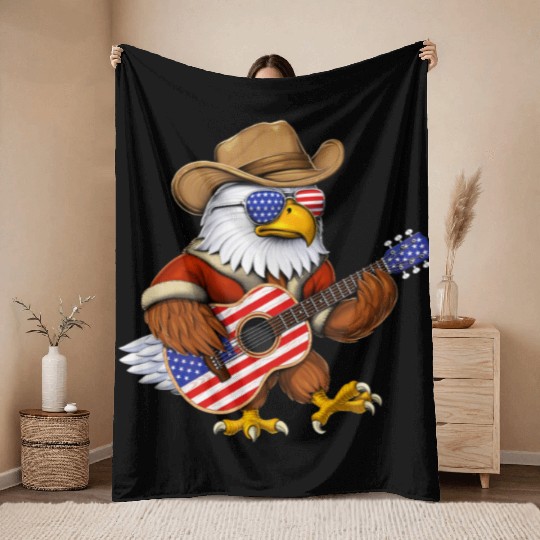 American Bald Eagle Throw Blankets