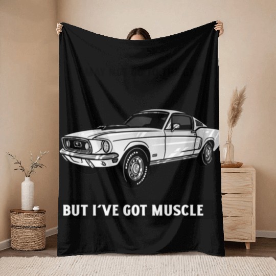 I may not go to the gym but I've got muscle Throw Blankets