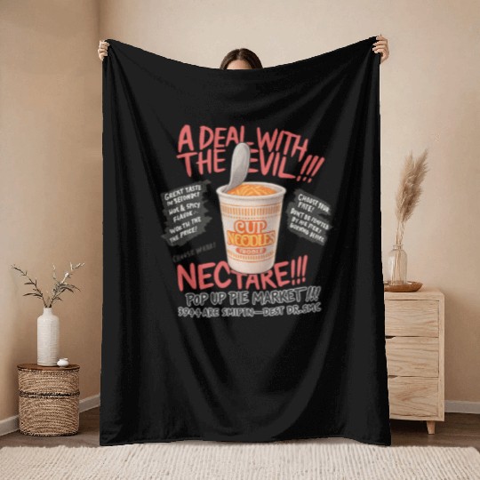A Deal with Noodle – Cup Noodle Street Art Design Throw Blankets