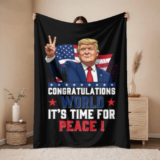 Congratulations world, It's time for peace! Throw Blankets