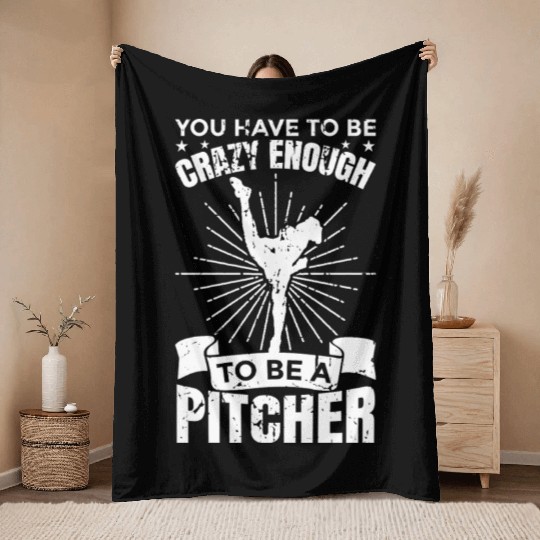 Baseball Pitcher Throw Blankets