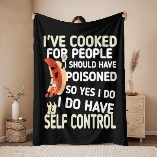 Cooking quotes humorous Throw Blankets