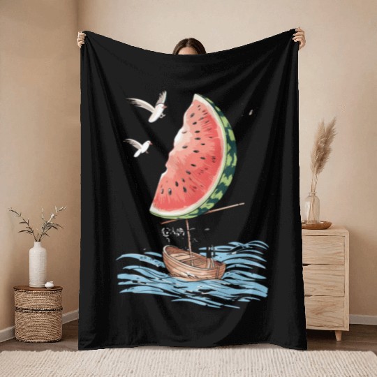 Watermelon Sail Adventure: Nautical Fun Meets Throw Blankets