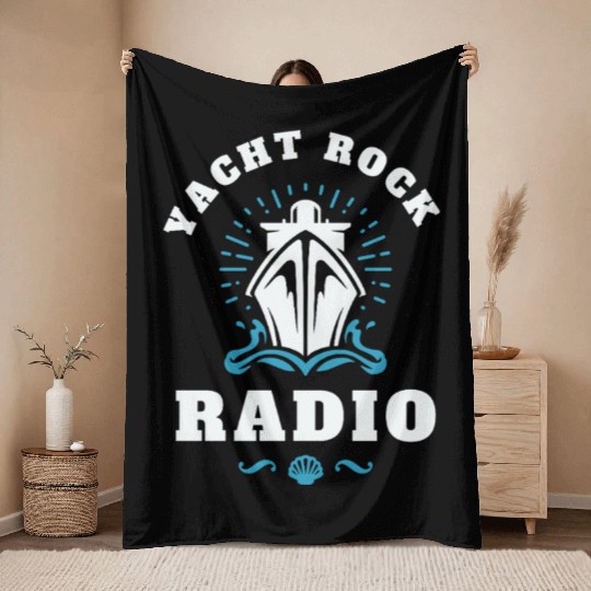 YACHT ROCK - WHITE LETTERS Throw Blankets