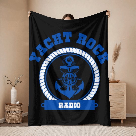 YACHT ROCK - BLUE LETTERS Throw Blankets