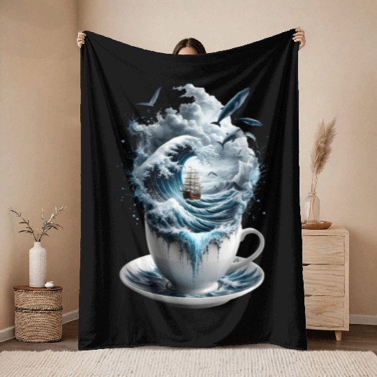 Storm in a Teacup Ocean Adventure Throw Blankets