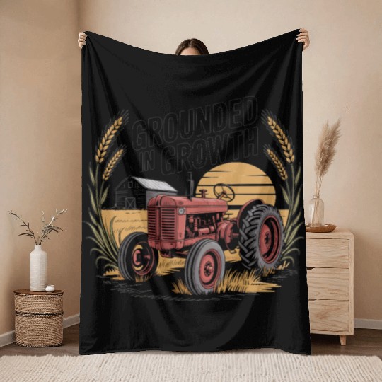 Grounded in Growth Throw Blankets