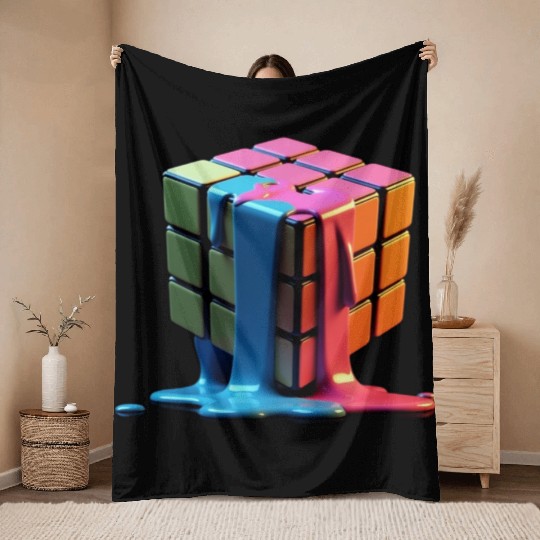 Rubiks Cube Throw Blankets