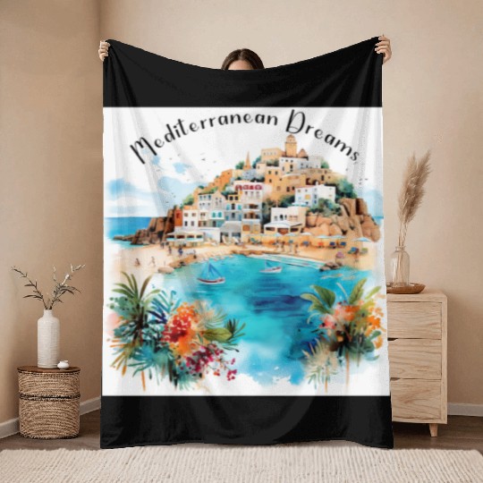 Mediterranean Dreams Throw Blankets