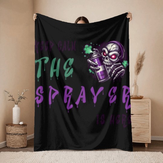 Keep Calm - The Sprayer Throw Blankets