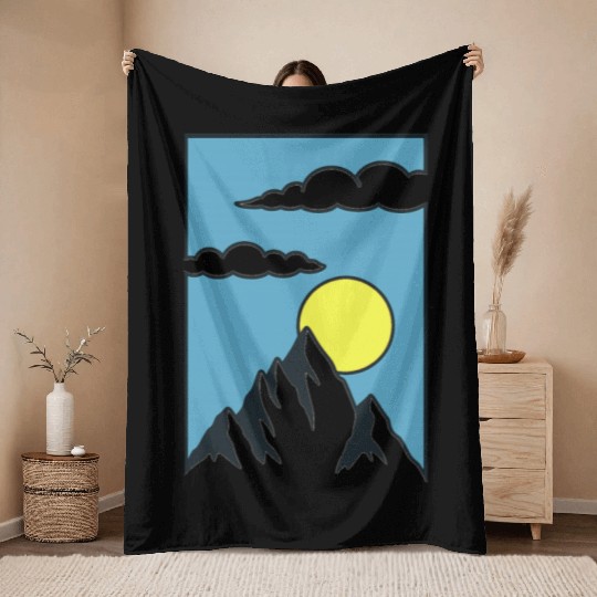 Sunrise Mountain Peak Throw Blankets