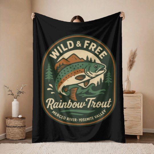Rainbow Trout Throw Blankets