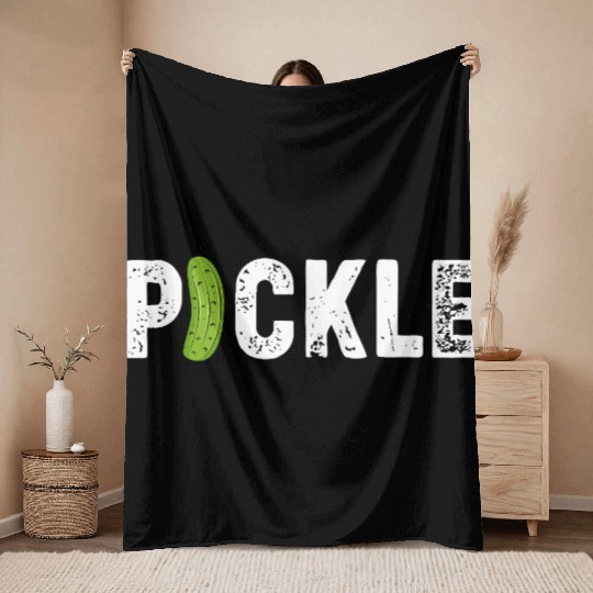 Pickle Fermented Cucumber Pickles Throw Blankets